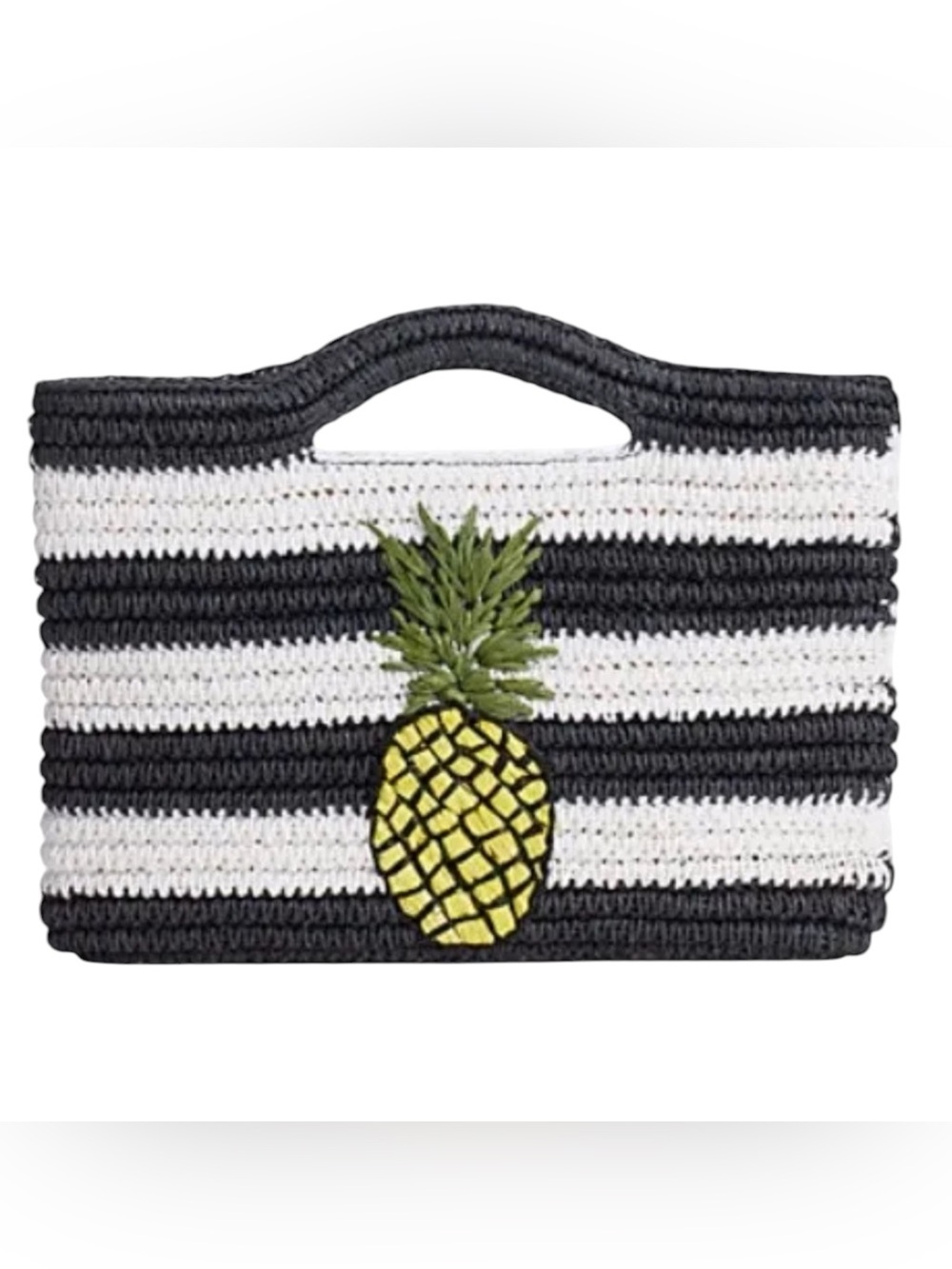 Talbots Crochet Striped Clutch 10”x 13”